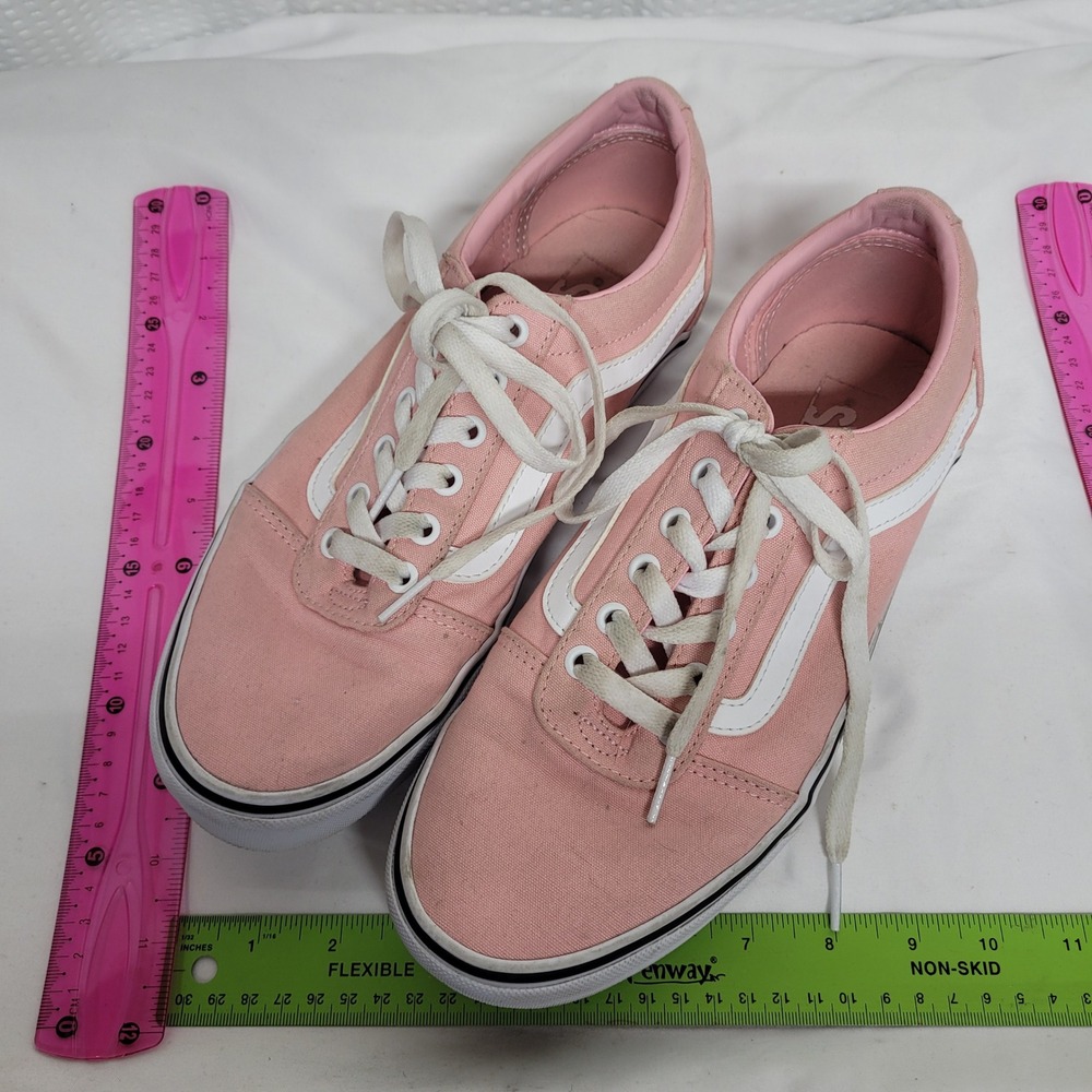 Vans Ward Low Top Pink Canvas Skate Shoes Womens 10 507698